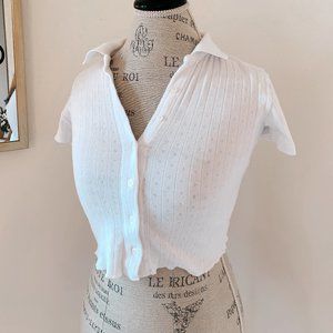 VINTAGE RARE BRANDY MELVILLE BUTTON UP LACE TEE